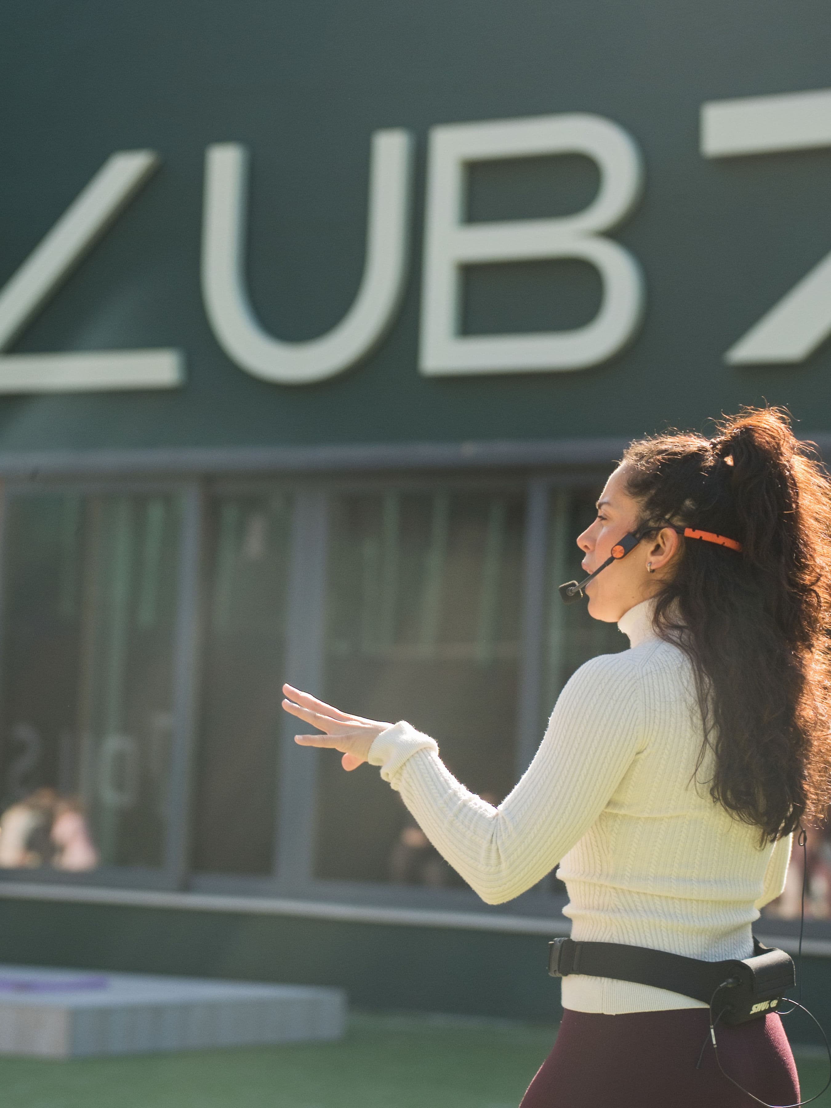 Stephanie coaching at Club 7